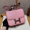 Hermes Constance 19 CM Bag Handmade In Lizard Leather from South Africa Silver Hardware 3Q Rose Sakura