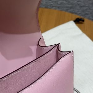 Hermes Constance 19 CM Bag Handmade In Swift Calfskin Leather Silver Hardware 3Q Rose Sakura - Image 11