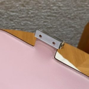 Hermes Constance 19 CM Bag Handmade In Swift Calfskin Leather Silver Hardware 3Q Rose Sakura - Image 10