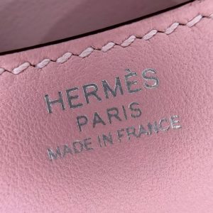 Hermes Constance 19 CM Bag Handmade In Swift Calfskin Leather Silver Hardware 3Q Rose Sakura - Image 8