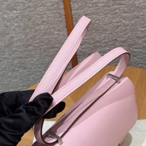 Hermes Constance 19 CM Bag Handmade In Swift Calfskin Leather Silver Hardware 3Q Rose Sakura - Image 5
