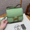 Hermes Constance 19 CM Bag Handmade In Epsom Calfskin Leather Gold Hardware 3i Vert Criquent