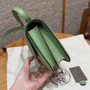 Hermes Constance 19 CM Bag Handmade In Epsom Calfskin Leather Gold Hardware 3i Vert Criquent - Image 20