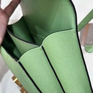 Hermes Constance 19 CM Bag Handmade In Epsom Calfskin Leather Gold Hardware 3i Vert Criquent - Image 8
