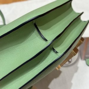 Hermes Constance 19 CM Bag Handmade In Epsom Calfskin Leather Gold Hardware 3i Vert Criquent - Image 7