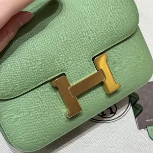 Hermes Constance 19 CM Bag Handmade In Epsom Calfskin Leather Gold Hardware 3i Vert Criquent - Image 6