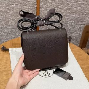 Hermes Constance 19 CM Bag Handmade In Epsom Calfskin Leather Etoupe Enamel Fittings Hardware 4C Ecorce - Image 2