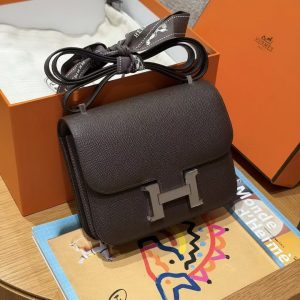 Hermes Constance 19 CM Bag Handmade In Epsom Calfskin Leather Etoupe Enamel Fittings Hardware 4C Ecorce - Image 3