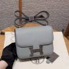 Hermes Constance 19 CM Bag Handmade In Epsom Calfskin Leather Silver Hardware 4Z Gris Mouette