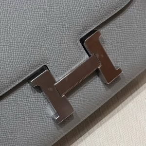 Hermes Constance 19 CM Bag Handmade In Epsom Calfskin Leather Silver Hardware 4Z Gris Mouette - Image 10