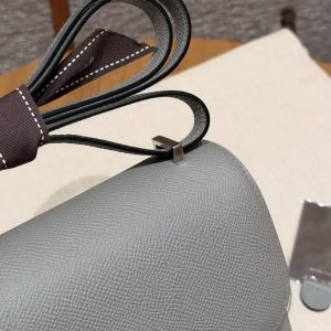 Hermes Constance 19 CM Bag Handmade In Epsom Calfskin Leather Silver Hardware 4Z Gris Mouette - Image 8