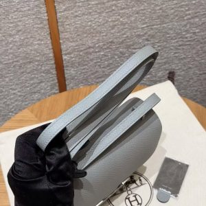 Hermes Constance 19 CM Bag Handmade In Epsom Calfskin Leather Silver Hardware 4Z Gris Mouette - Image 7
