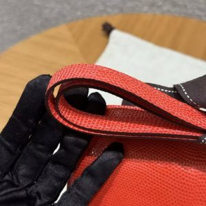 Hermes Constance 19 CM Bag Handmade In Lizard Leather from South Africa Gold Hardware 51 Rouge Exotique - Image 16