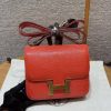 Hermes Constance 19 CM Bag Handmade In Lizard Leather from South Africa Gold Hardware 51 Rouge Exotique