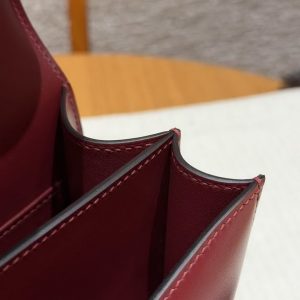 Hermes Constance 19 CM Bag Handmade In Box Calfskin Leather Gold Hardware 55 Rouge H - Image 8