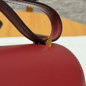 Hermes Constance 19 CM Bag Handmade In Box Calfskin Leather Gold Hardware 55 Rouge H - Image 6