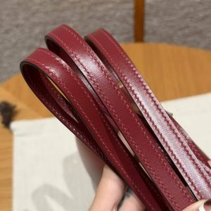 Hermes Constance 19 CM Bag Handmade In Box Calfskin Leather Gold Hardware 55 Rouge H - Image 5
