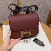 Hermes Constance 19 CM Bag Handmade In Epsom Calfskin Leather Gold Hardware 55 Rouge H