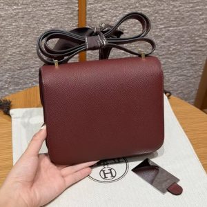 Alternative view of Hermes Constance 19 CM Bag Handmade In Epsom Calfskin Leather Gold Hardware 55 Rouge H