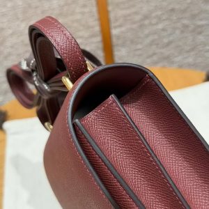 Hermes Constance 19 CM Bag Handmade In Epsom Calfskin Leather Gold Hardware 55 Rouge H - Image 9