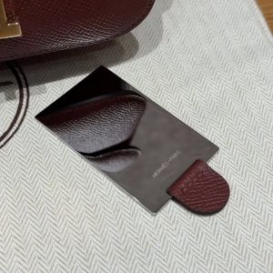 Hermes Constance 19 CM Bag Handmade In Epsom Calfskin Leather Gold Hardware 55 Rouge H - Image 5