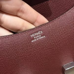 Hermes Constance 19 CM Bag Handmade In Epsom Calfskin Leather Silver Hardware 55 Rouge H - Image 15