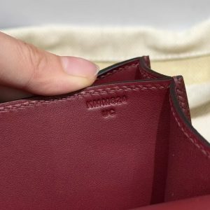 Hermes Constance 19 CM Bag Handmade In Epsom Calfskin Leather Silver Hardware 55 Rouge H - Image 14