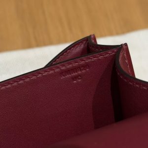 Hermes Constance 19 CM Bag Handmade In Box Calfskin Leather Silver Hardware 57 Bordeaux - Image 16