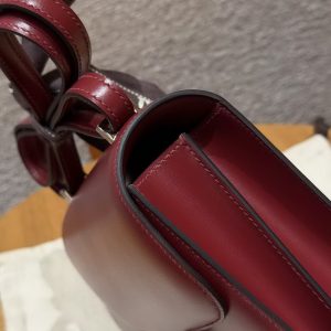 Hermes Constance 19 CM Bag Handmade In Box Calfskin Leather Silver Hardware 57 Bordeaux - Image 10