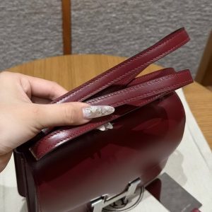 Hermes Constance 19 CM Bag Handmade In Box Calfskin Leather Silver Hardware 57 Bordeaux - Image 4