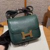 Hermes Constance 19 CM Bag Handmade In Lizard Leather from South Africa Gold Hardware 60 Vert Cypress