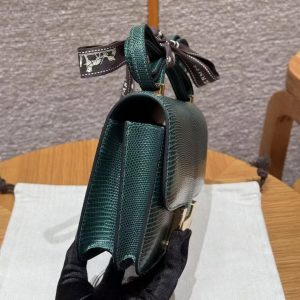 Hermes Constance 19 CM Bag Handmade In Lizard Leather from South Africa Gold Hardware 60 Vert Cypress - Image 33