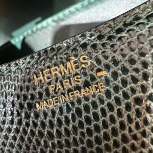 Hermes Constance 19 CM Bag Handmade In Lizard Leather from South Africa Gold Hardware 60 Vert Cypress - Image 12