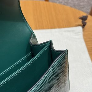 Hermes Constance 19 CM Bag Handmade In Lizard Leather from South Africa Gold Hardware 60 Vert Cypress - Image 11