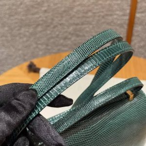 Hermes Constance 19 CM Bag Handmade In Lizard Leather from South Africa Gold Hardware 60 Vert Cypress - Image 3