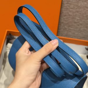 Hermes Constance 19 CM Bag Handmade In Epsom Calfskin Leather Silver Hardware 71 Blue France - Image 6