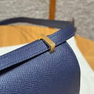 Hermes Constance 19 CM Bag Handmade In Epsom Calfskin Leather Gold Hardware 73 Blue Saphir - Image 9