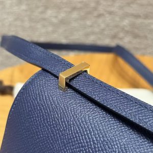 Hermes Constance 19 CM Bag Handmade In Epsom Calfskin Leather Gold Hardware 73 Blue Saphir - Image 8