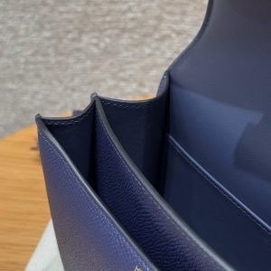 Hermes Constance 19 CM Bag Handmade In Epsom Calfskin Leather Gold Hardware 73 Blue Saphir - Image 7