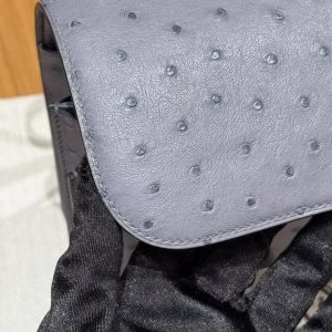 Hermes Constance 19 CM Bag Handmade In KK Ostrich Leather from South Africa Silver Hardware 82 Girs Agate - Image 8