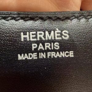 Hermes Constance 19 CM Bag Handmade In Box Calfskin Leather Silver Hardware 89 Noir - Image 16