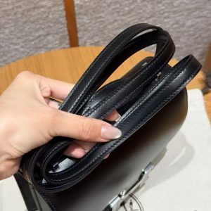 Hermes Constance 19 CM Bag Handmade In Box Calfskin Leather Silver Hardware 89 Noir - Image 7