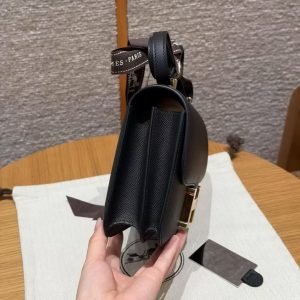 Hermes Constance 19 CM Bag Handmade In Epsom Calfskin Leather Gold Hardware 89 Noir - Image 18