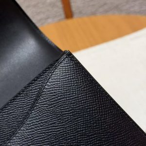 Hermes Constance 19 CM Bag Handmade In Epsom Calfskin Leather Silver Hardware 89 Noir - Image 8