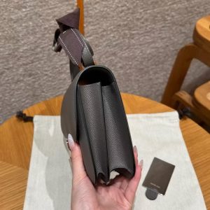 Hermes Constance 19 CM Bag Handmade In Epsom Calfskin Leather Rose Gold Hardware 8F Girs Etain - Image 18
