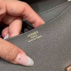 Hermes Constance 19 CM Bag Handmade In Epsom Calfskin Leather Rose Gold Hardware 8F Girs Etain - Image 11
