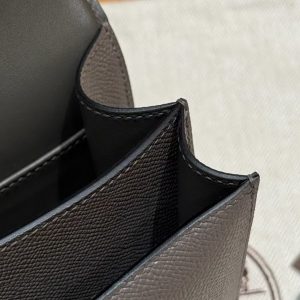 Hermes Constance 19 CM Bag Handmade In Epsom Calfskin Leather Rose Gold Hardware 8F Girs Etain - Image 9