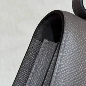 Hermes Constance 19 CM Bag Handmade In Epsom Calfskin Leather Rose Gold Hardware 8F Girs Etain - Image 4
