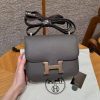 Hermes Constance 19 CM Bag Handmade In Epsom Calfskin Leather Rose Gold Hardware 8F Girs Etain