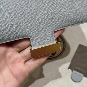 Hermes Constance 19 CM Bag Handmade In Epsom Calfskin Leather Gold Hardware 8U Blue Glacier - Image 17